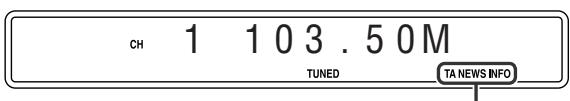 JVC TH-S8 - Press TA/NEWS/INFO repeatedly until the program type indicator (TA/NEWS/INFO) you want appears on the display window. - 1