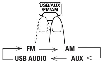 JVC UX-EP25 - Select a band (FM or AM). - 1