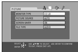 JVC UX-GD7 - Select one of the Setup Menus. - 2