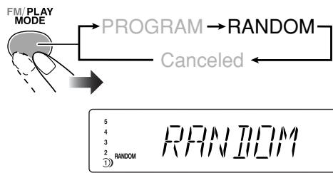 JVC UX-GD7 - Before starting playback, activate Random Play. - 1
