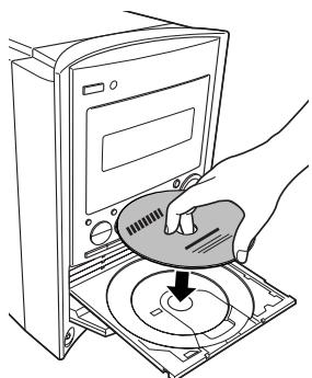 JVC UX-S57 - Place a disc correctly on the circle of the disc tray, with its label side up. - 1