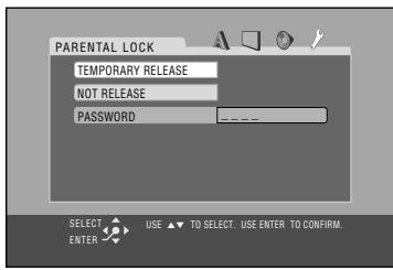 JVC UX-S77 - To release Parental Lock temporarily - 1