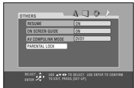 JVC UX-S77 - Select "PARENTAL LOCK." - 2