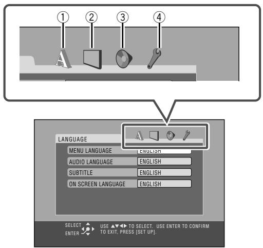 JVC UX-S77 - Setup Menu Icons - 1