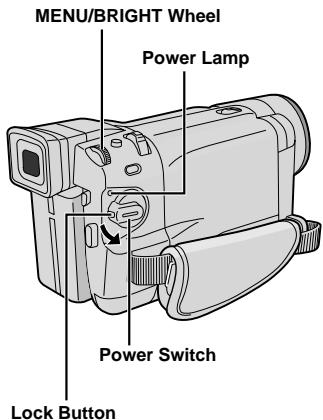 MENU/BRIGHT Wheel Power Lamp Power Switch Lock Button