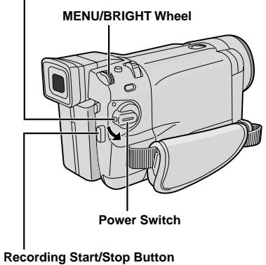 MENU/BRIGHT Wheel Power Switch Recording Start/Stop Button