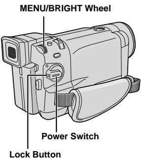 MENU/BRIGHT Wheel Power Switch Lock Button