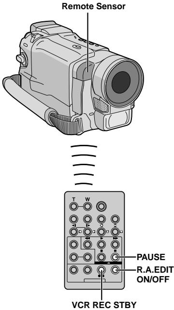 Remote Sensor T W P F O U W PAUSE R.A.EDIT ON/OFF VCR REC STBY