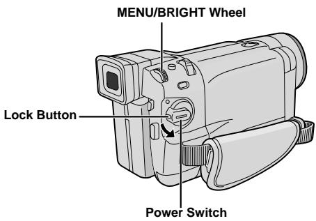 MENU/BRIGHT Wheel Lock Button Power Switch