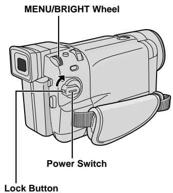 MENU/BRIGHT Wheel Power Switch Lock Button