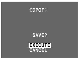 《DPOF》 SAVE? EXECUTE CANCEL