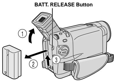 BATT. RELEASE Button ① ② ③
