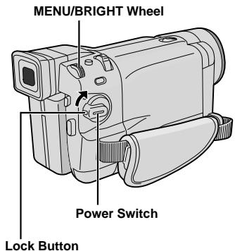 MENU/BRIGHT Wheel Power Switch Lock Button