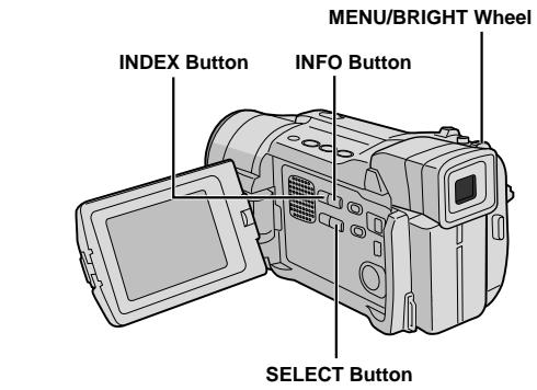 INDEX Button INFO Button MENU/BRIGHT Wheel SELECT Button