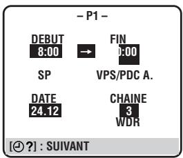 - P1 - DEBUT 8:00 → FIN SP VPS/PDC A. DATE 24.12 CHAINE 3 WDR [+] : SUIVANT