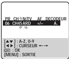 JVC HR-S8600EU - SELECTIONNER LES CARACTERES DU NOM DE CHAIN - 1
