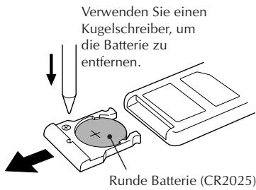 JVC KV-V8 - Einsetzen der Batterie ins Batterienfach - 1
