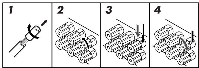 JVC RX-D301S - Connecting the center speaker and the front speakers - 1