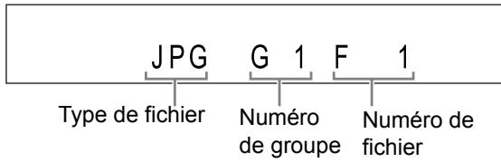 JPG G 1 F 1 Type de fichier Numéro de groupe Numéro de fichier
