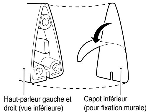 Haut-parleur gauche et droit (vue inférieure) Capot inférieur (pour fixation murale)