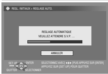 REGL INITIALX > REGLAGE AUTO. REGLAGE AUTOMATIQUE VEUILLEZ ATTENDRE S.V.P. ... ANNULER SET UP ENTER SELECTIONNEZ AVEC [ Puis APPUYEZ SUR [ENTER] QUITTER SELECTIONNER APPUYEZ SUR [ SET UP] FOU R QUITTER