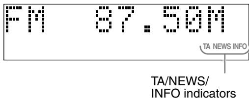 JVC FS-XA1 - Press TA/News/Info repeatedly until the program type indicator (TA/NEWS/INFO) you want appears on the display window. - 1