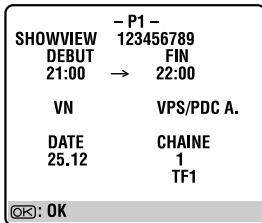 JVC HR-J870MS - Accéder à l'écran du programme showview. - 1