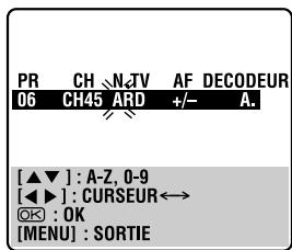 JVC HR-S7965EF - Sélectionner les caractères du nom de chaîne. - 1