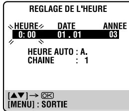 JVC HR-S7965EF - Acceder à l'écran "reglage de l'heure - 2