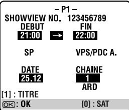 JVC HR-S7965EF - Accéder à l'écran du programme showview. - 1