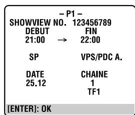 JVC HR-XV48EF - Acceder à l'écran du programme showview. - 1