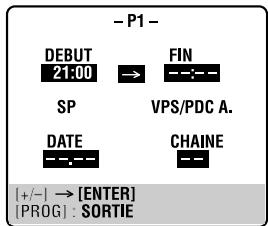 JVC HR-XV48EF - Entrer l'heure de début du programme. - 1