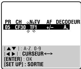 JVC HR-XV48EF - Sélectionner les caractères du nom de chaîne. - 1