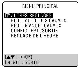 JVC HR-XVS30EF - Acceder à l'écran "AUTRES REGLAGES". - 1