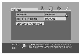 JVC HR-XVS30EF - Acceder à l'écran du menu de configuration DVD. - 1