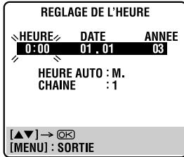 JVC HR-XVS30EF - Acceder à l'écran "REGLAGE DE L'HEURE". - 2