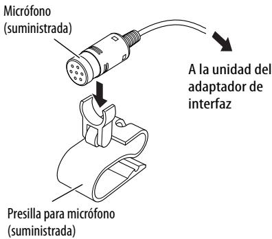 JVC KS-BTA200 - Fije el micrófono en la presilla para micrófono. - 1