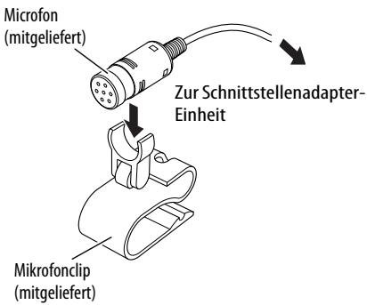 JVC KS-BTA200 - Bringen Sie das Mikrofon am Mikrofonclip an. - 1