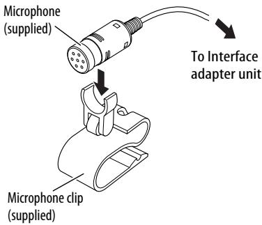 JVC KS-BTA200 - Attach the microphone to the microphone clip. - 1