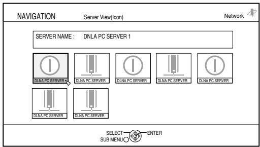 JVC NX-BD3 - Appuyez sur [ / / /] pour sélectionner un serveur. - 1