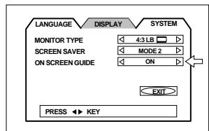 JVC TH-A9R - Move the pointer to ON SCREEN GUIDE using the / cursors. - 1