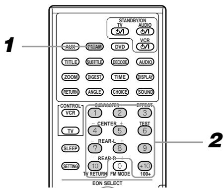 JVC TH-A9R - To tune in a preset station - 1