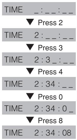 JVC TH-V70R - Use Number buttons (0-9) to enter the time. - 1