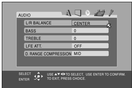 JVC TH-V70R - : AUDIO menu (see page 63) - 1