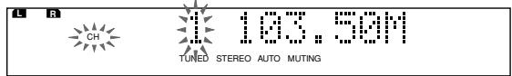JVC TH-V70R - Press Number button(s) (1-10, +10) to select a channel number while the channel number position is flashing. - 1