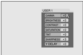 JVC TH-V70R - To adjust USER 1 or USER 2 - 1