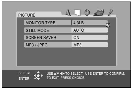 JVC TH-V70R - PICTURE menu (see page 62) - 1