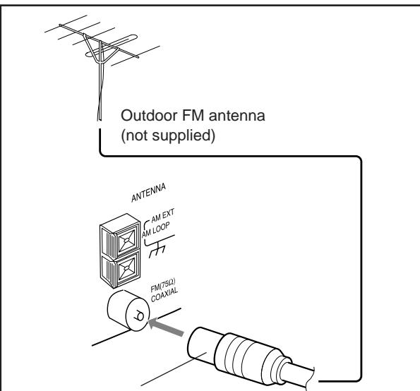 JVC UX-A70MDR - To connect an outdoor FM antenna - 1