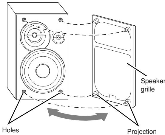 JVC UX-G70 - To remove the speaker grilles: - 1