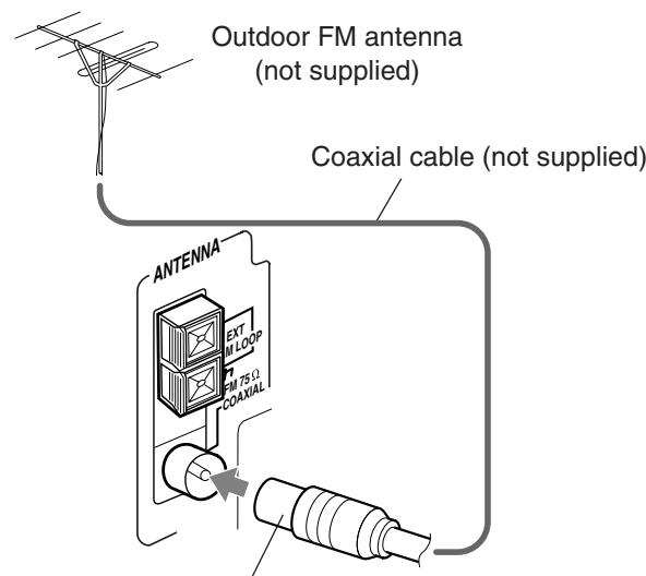 JVC UX-J50 - To connect an outdoor FM antenna - 1